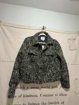 NWT Jason Wu Black and Cream Textured Tweed Cropped Jacket - Image 1