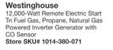 Westinghouse 12,000-Watt Tri-Fuel Inverter Generator with CO Sensor - Image 1