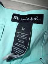 Travis Mathew Sand Harbor Golf Shorts Heathered Turquoise 32 - Image 5