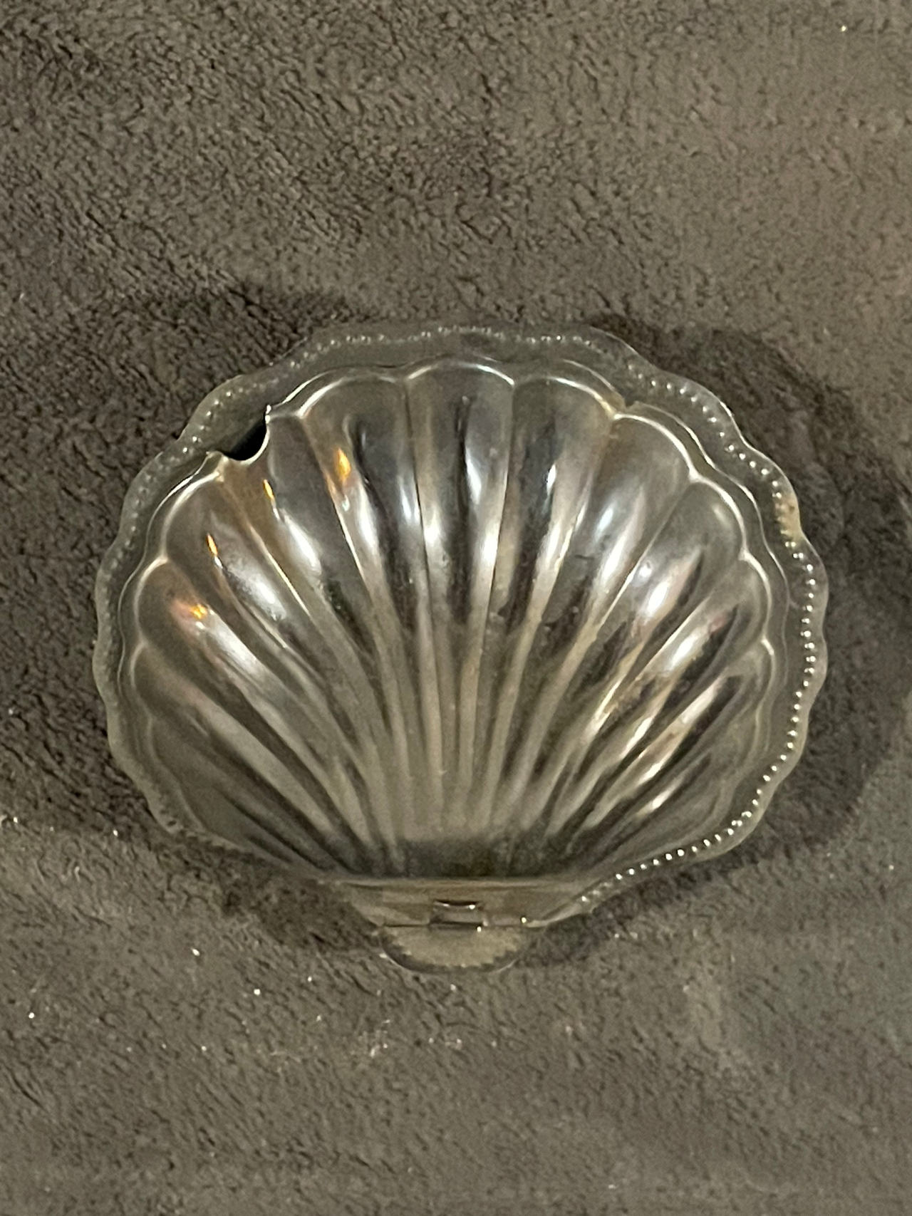 Vintage Silver Plated Shell Butter Dish