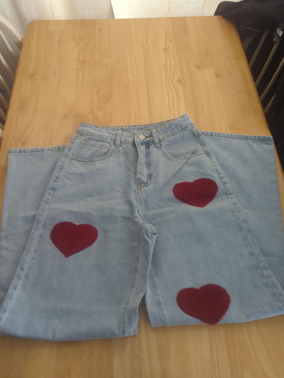 Heart Patch Wide Leg Jeans