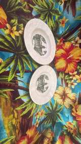 Vintage Green Transferware Ceramic Ashtrays - Image 2