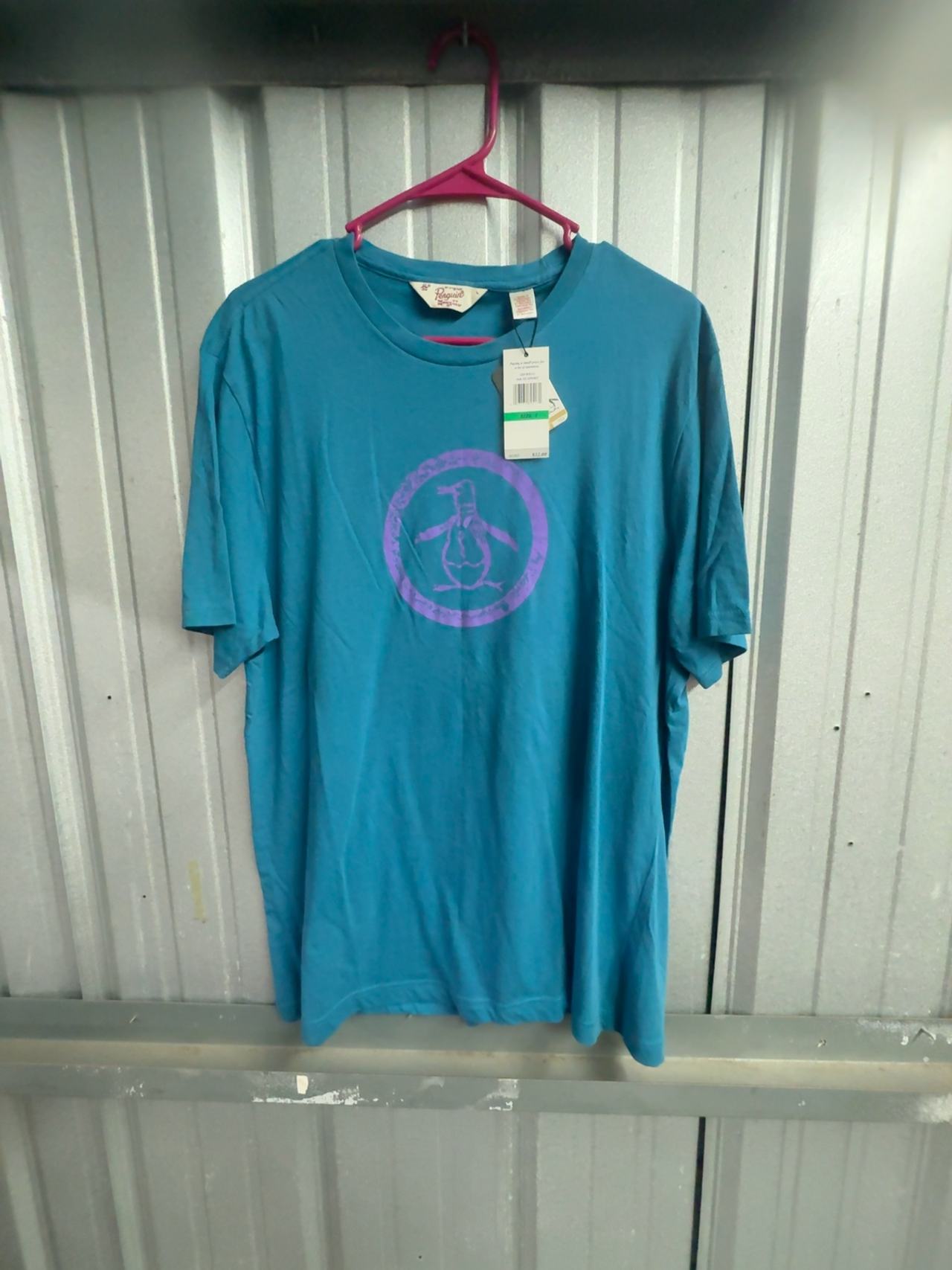 Original Penguin Men's Teal Short Sleeve T-Shirt L