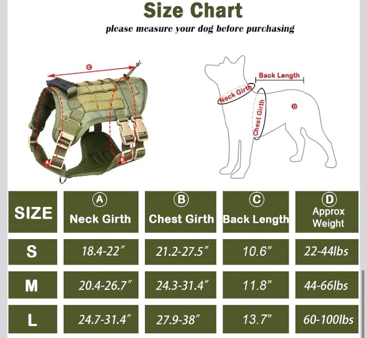 DoggieKit Tactical Dog Harness with Handle for Medium/Large Dogs