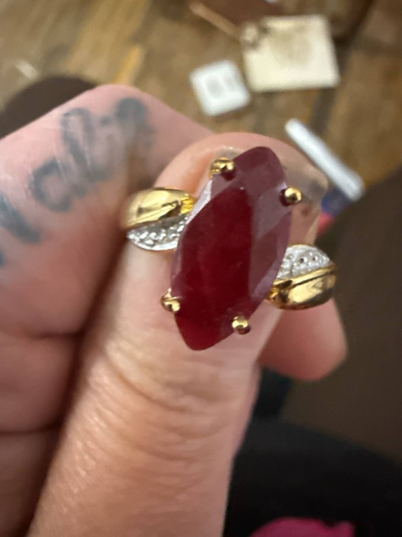 Ruby Marquise Cut Engagement Ring in White Gold