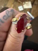 Ruby Marquise Cut Engagement Ring in White Gold - Image 1