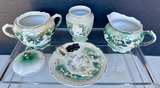 Vintage Iridescent Lusterware Tea Set with Neo-Classical Relief - Image 2
