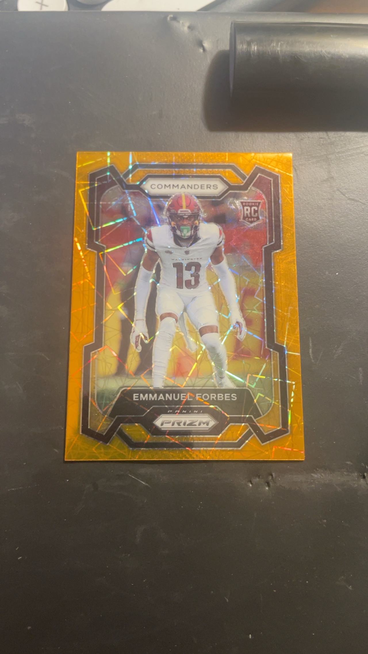 Panini Prizm Emmanuel Forbes Rookie Card #399 Orange Laser