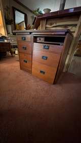 Mission Style Oak Secretary Desk - Image 7
