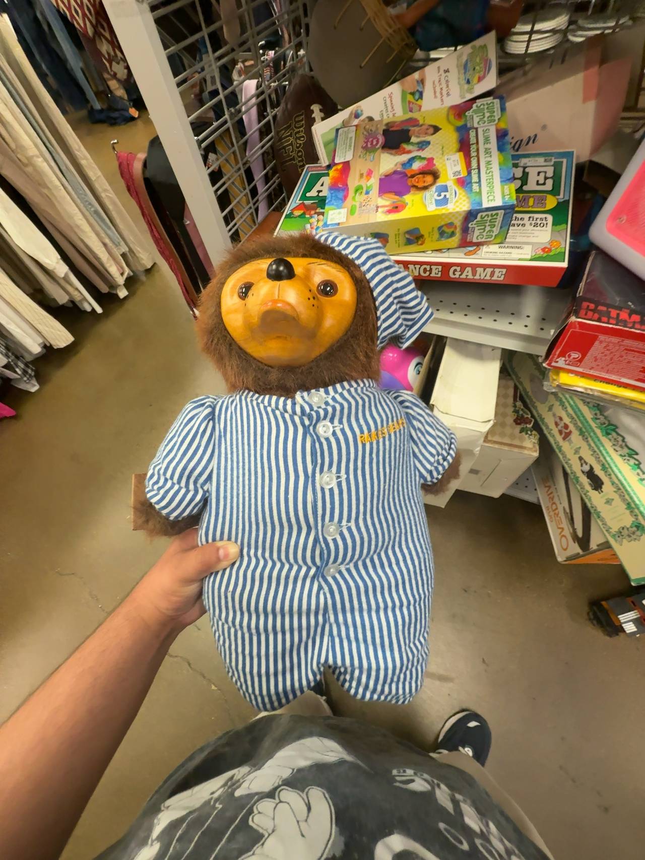 Robert Raikes Benjamin Bear in Blue Striped Pajamas