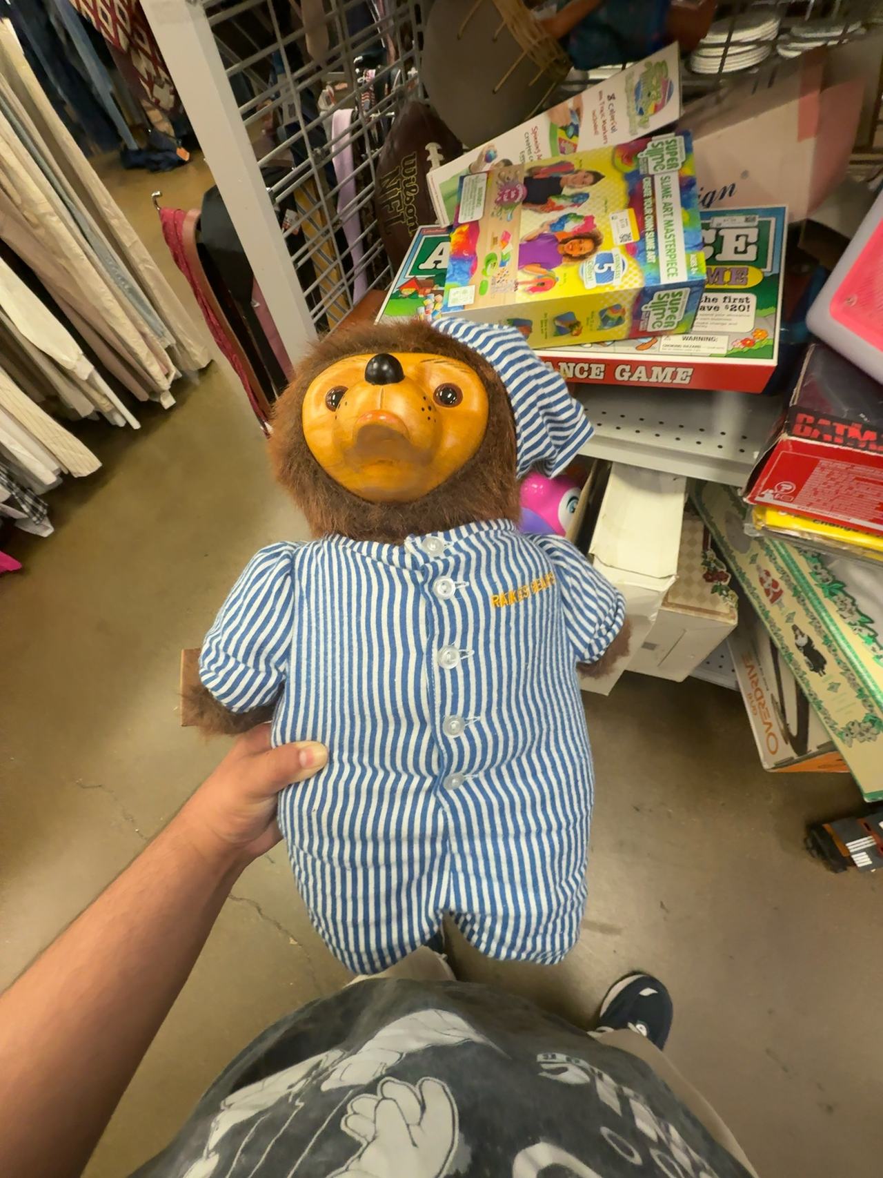 Robert Raikes Benjamin Bear in Blue Striped Pajamas