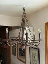 Rustic 6-Light Wrought Iron Twisted Rope Chandelier - Image 3