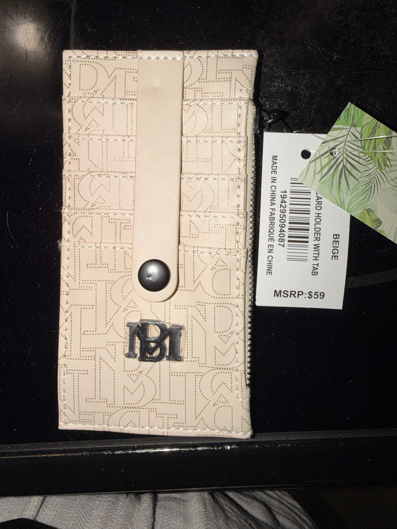 Badgley Mischka nwt Beige Card Holder with Tab
