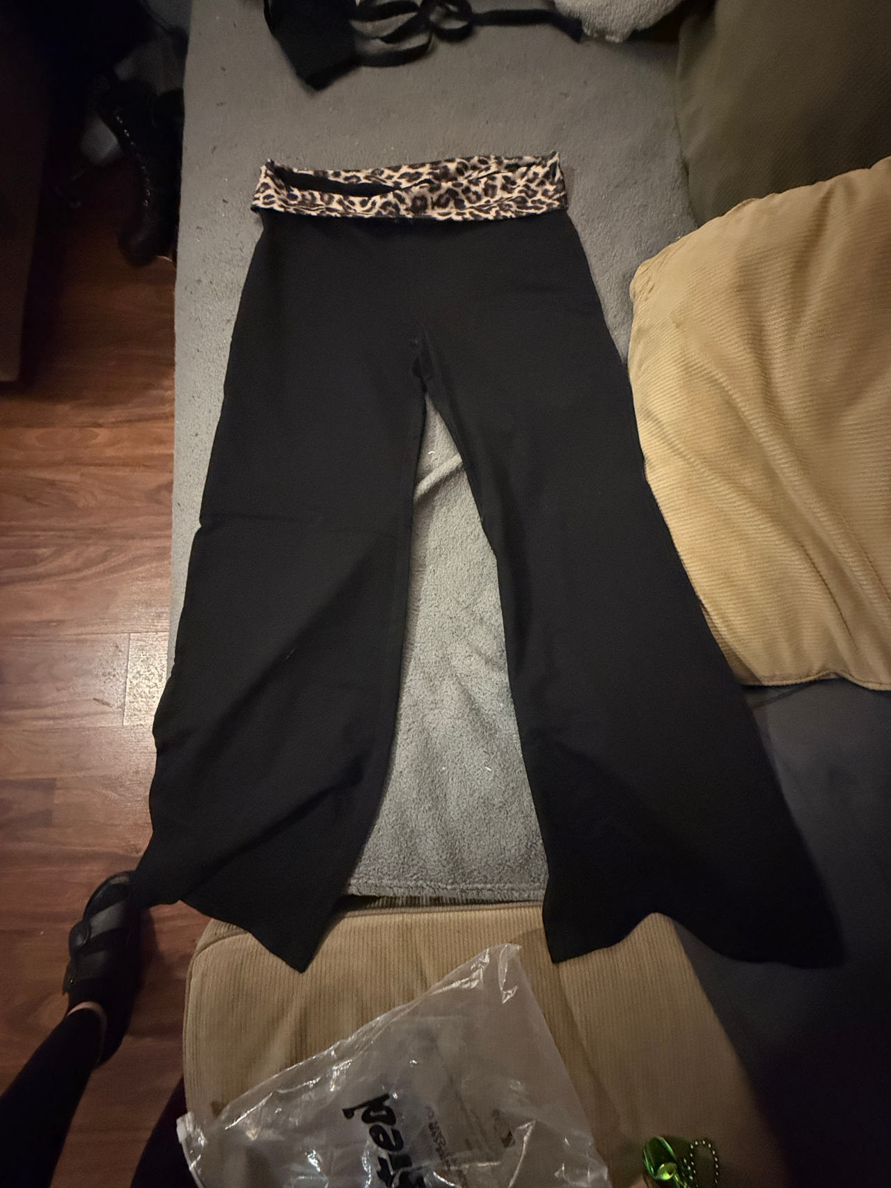 Edikted Leopard Print Foldover Yoga Pants