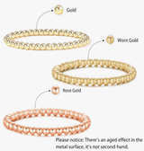 Badu Gold Plate Bead Bracelet for Women 14K Gold Plated Bead Ball Bracelet - Image 6