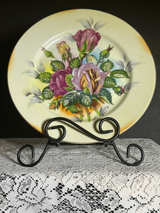 Vintage Norcrest Hand Painted Plaate Fine China Purple Rose Flowers - Image 1