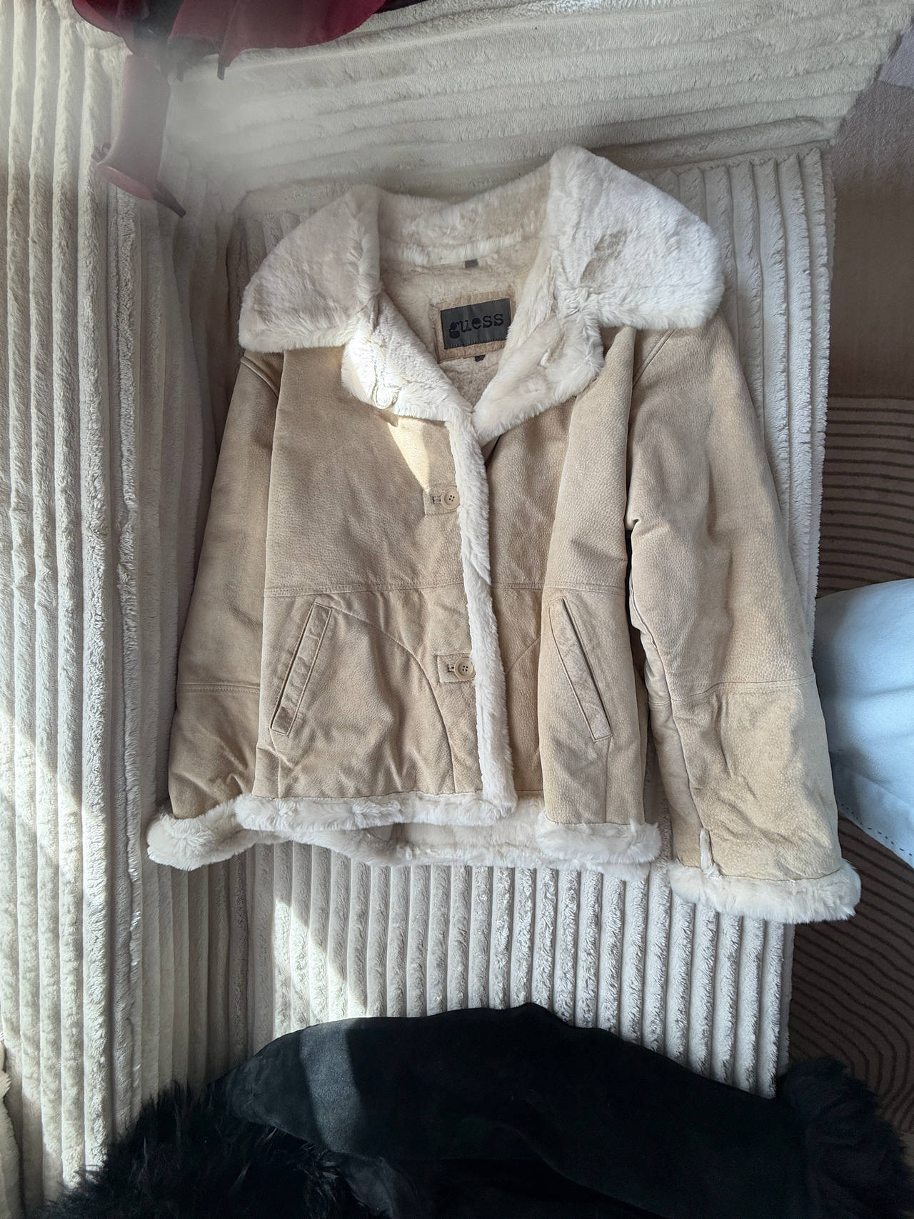 GUESS Faux Suede Shearling Jacket