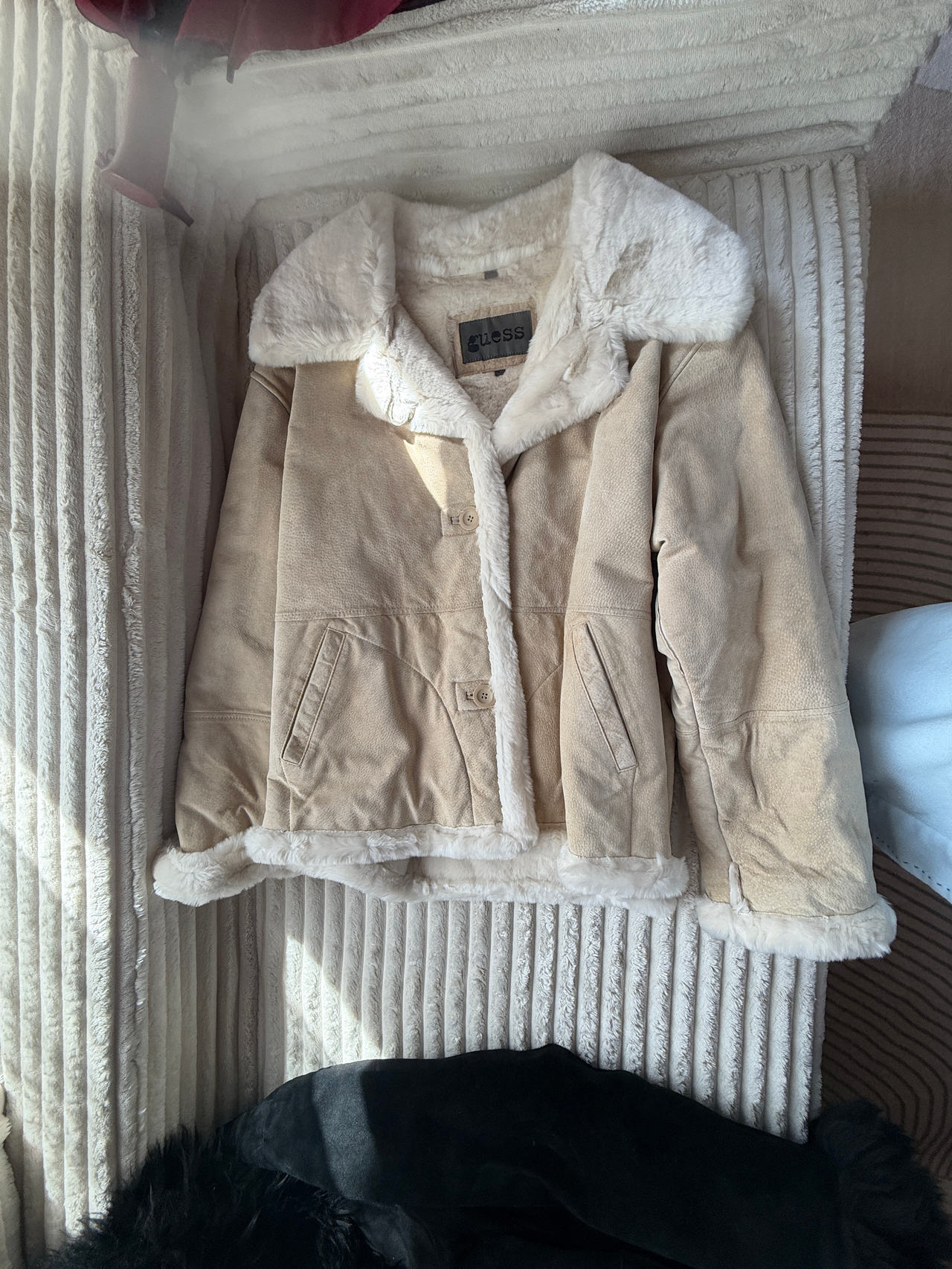 GUESS Faux Suede Shearling Jacket