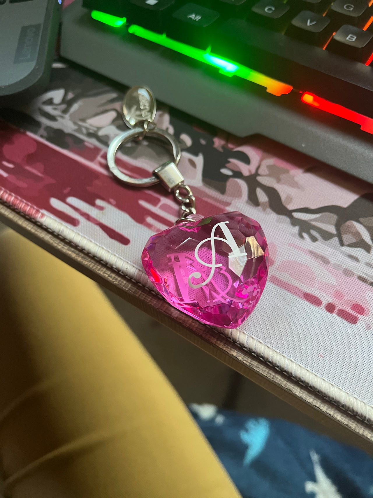 Heart-Shaped Crystal Keychain