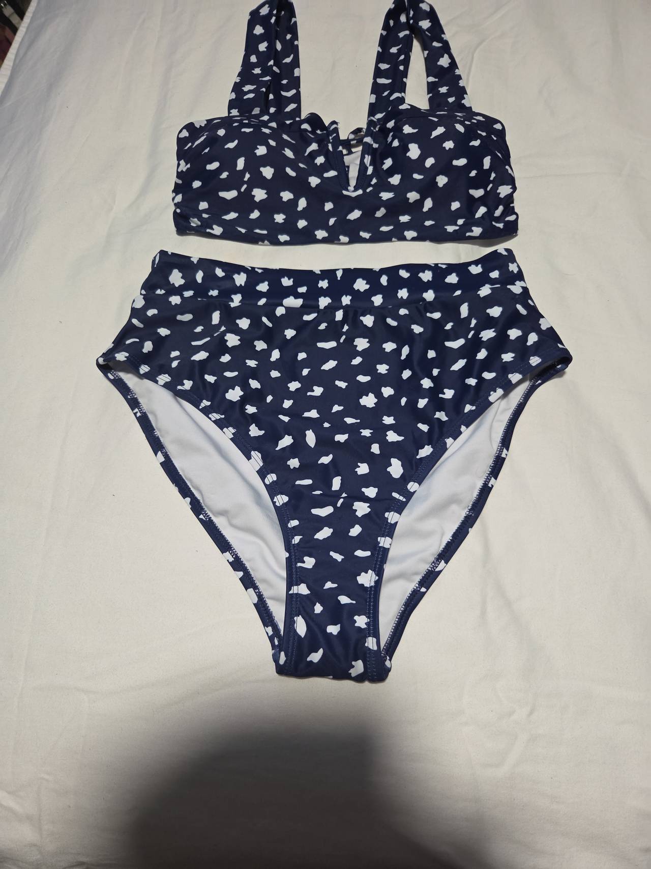 High Waisted Dalmatian Print Bikini Set