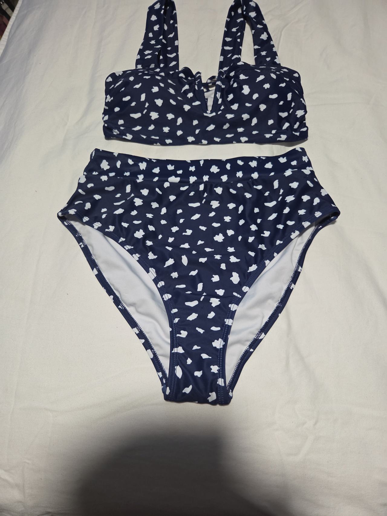 High Waisted Dalmatian Print Bikini Set