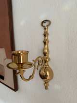 Vintage Brass Wall Sconce Candle Holders (2) - Pair - Image 2