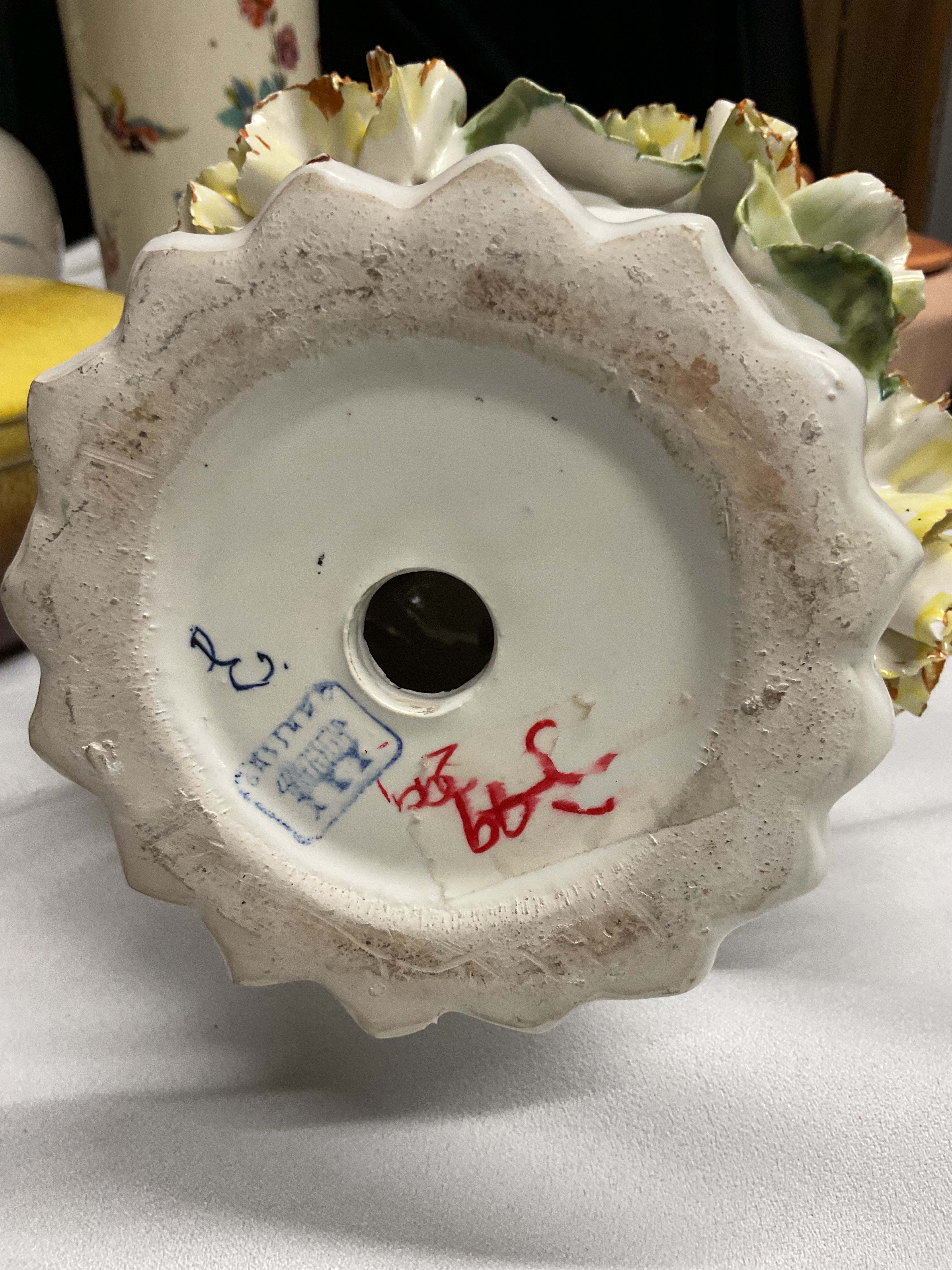 Capodimonte Porcelain Carnation Topiary - Image 3