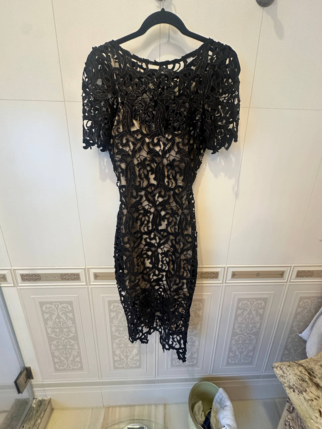 Black Lace Midi Dress