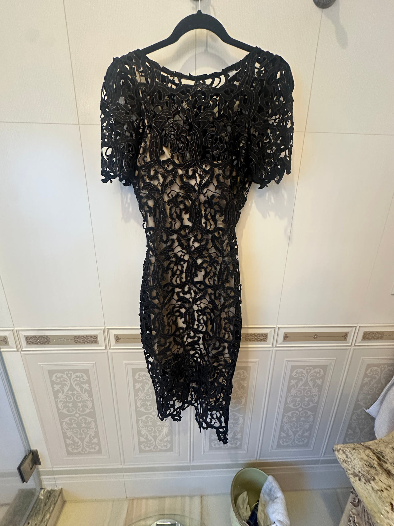 Black Lace Midi Dress