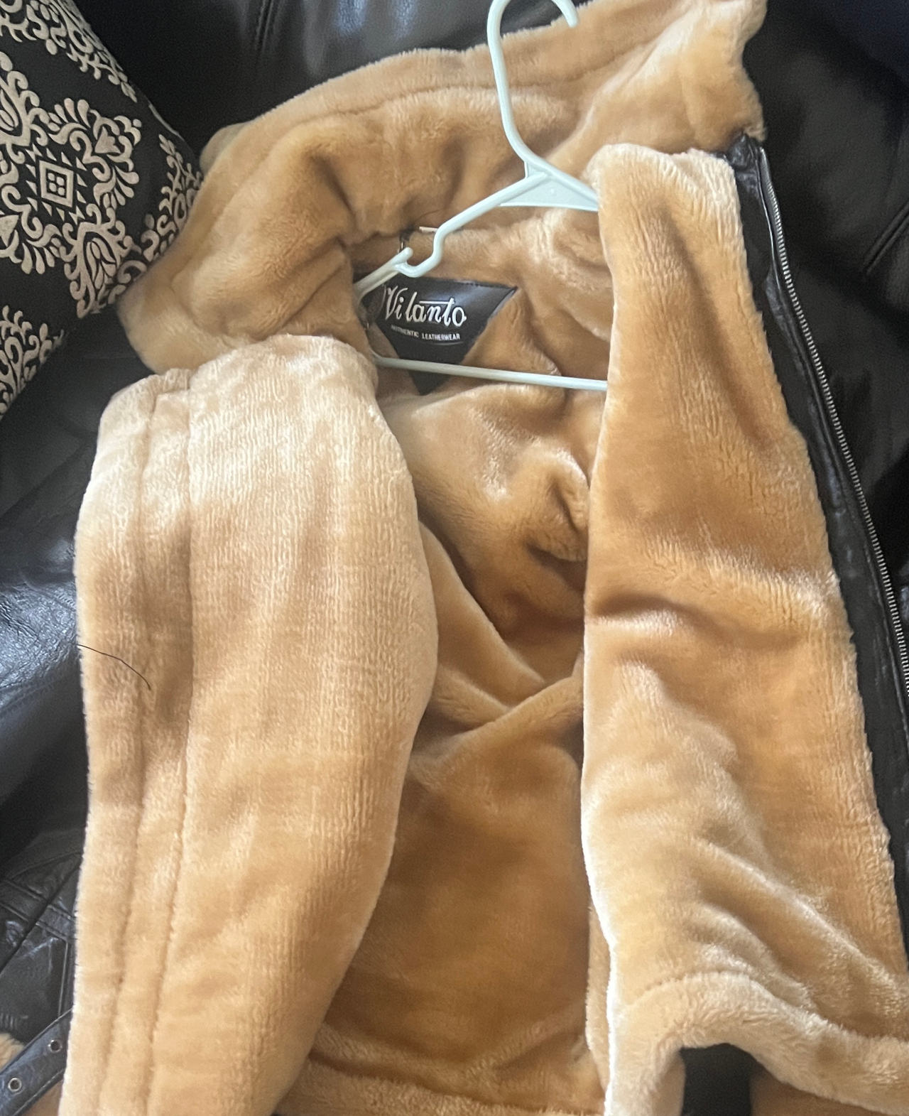 Vilanto Fleece Lined Leather Jacket