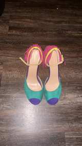 Women's Colorblock Fringe Heeled Sandals - Image 2