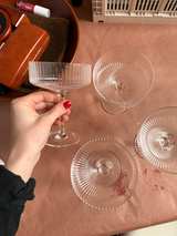 CB2 Ribbed Glass Cocktail Glasses Set - Image 1