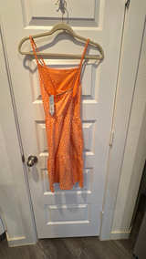 Old Navy Orange Polka Dot Tiered Cami Dress - Image 2
