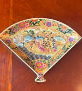 Vintage Japanese Fan Shaped Satsuma Style Porcelain Plate - Image 1
