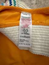 Topshop Yellow Knit Crop Top with Multicolor Trim - Image 3