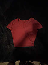 Wild Fable Women's Short Sleeve V-Neck Cropped T-Shirt - Image 1