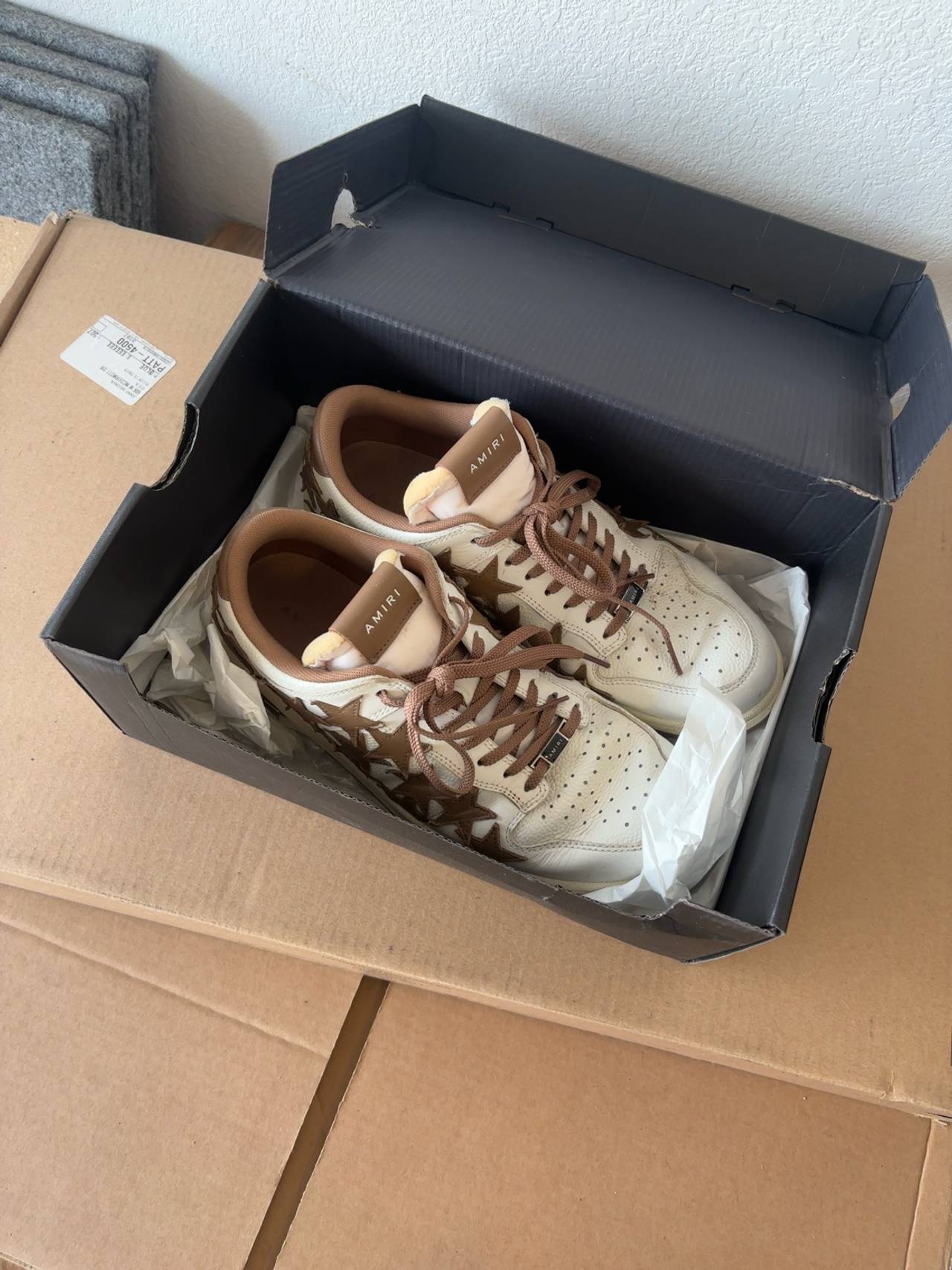 Amiri Stars Low Sneakers White & Brown