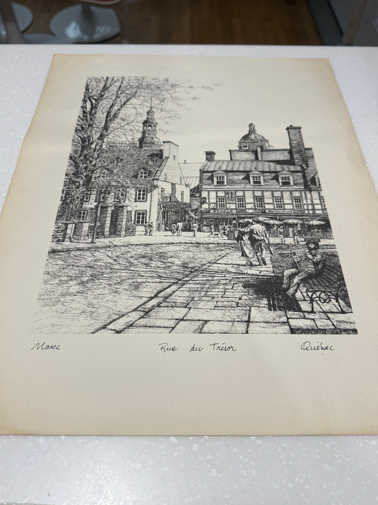 Marc Rue du Trésor Quebec Sketch Print