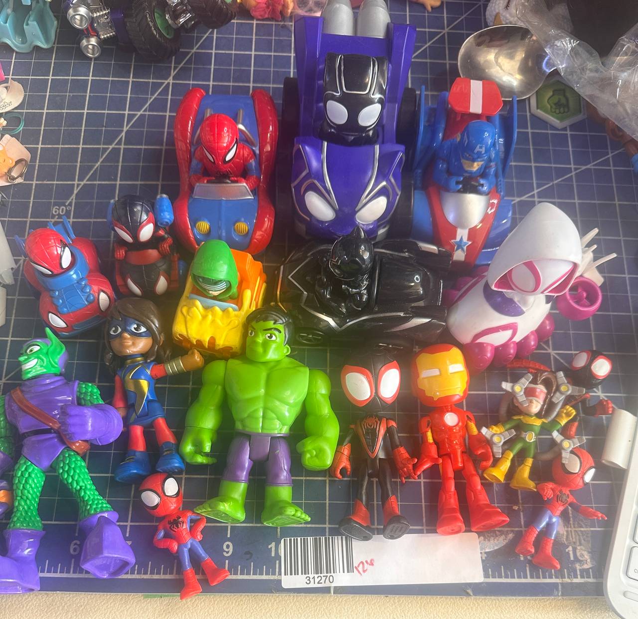 Marvel Spidey and His Amazing Friends action figure vehicle bundle 15+ pcs.  126