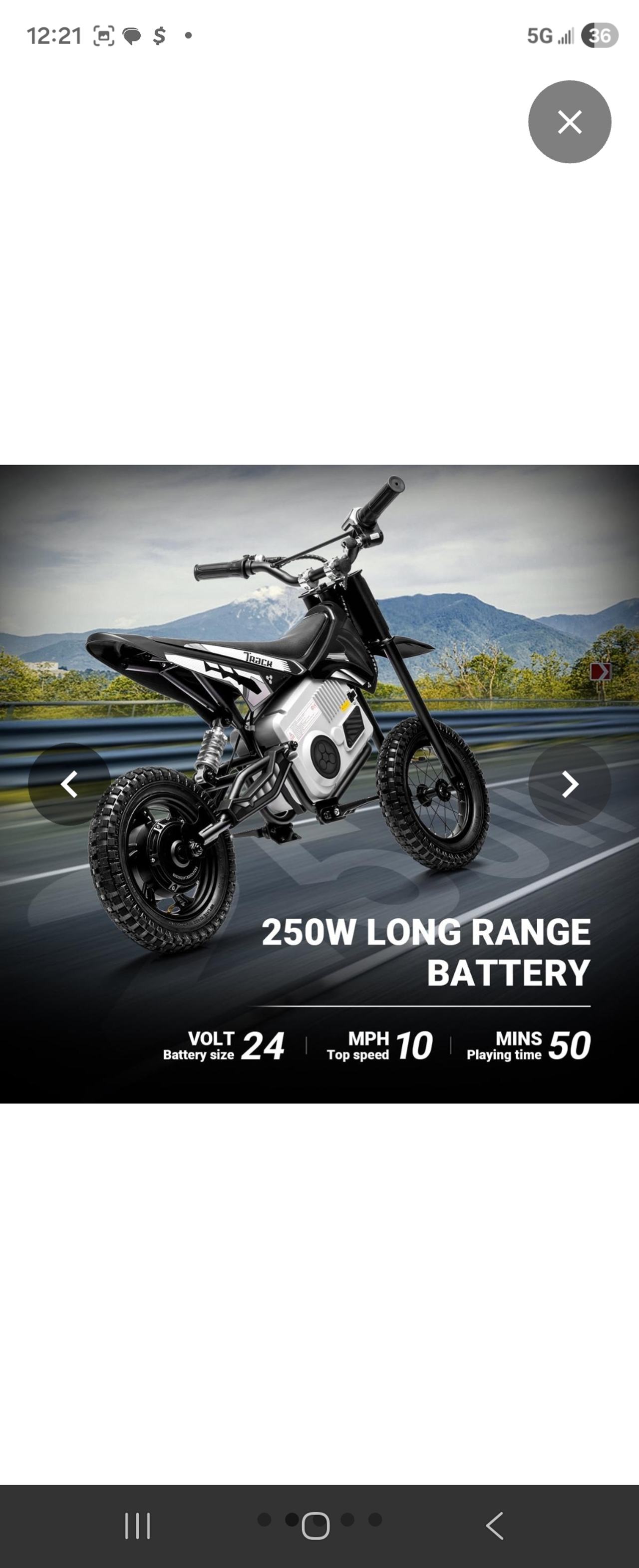 TrackSeven 12 Inch Electric Dirt Bike for Kids