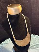 Brass Crescent Moon Necklace and Bangle Set - Image 8