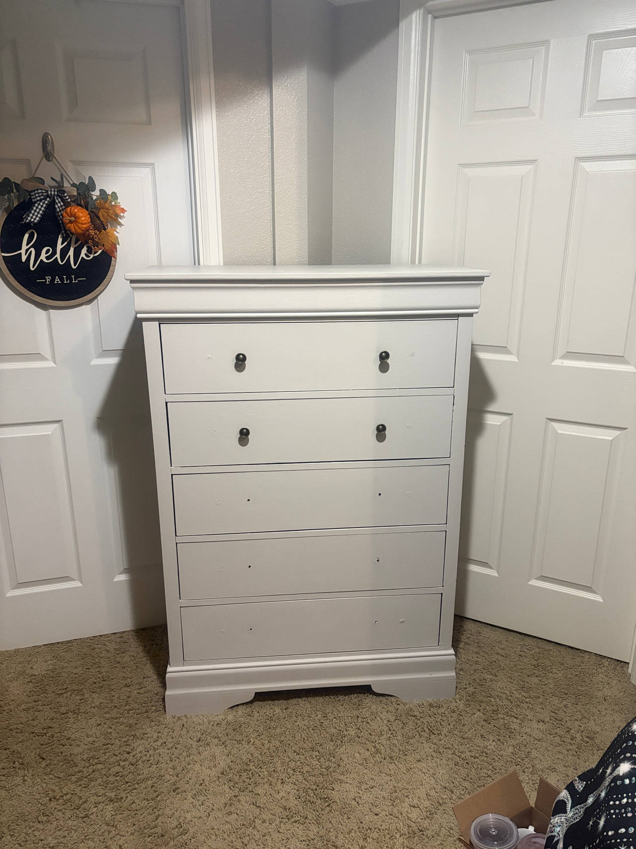 White Wooden Chest of Drawers