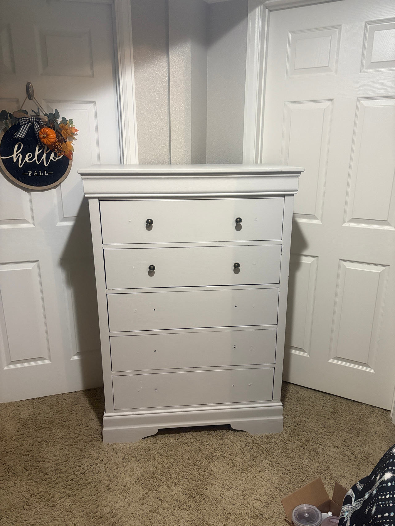 White Wooden Chest of Drawers