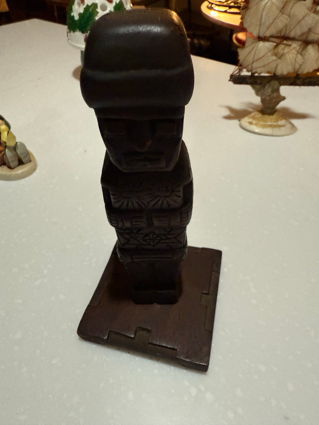 Hand Carved Wooden Tiki Statue