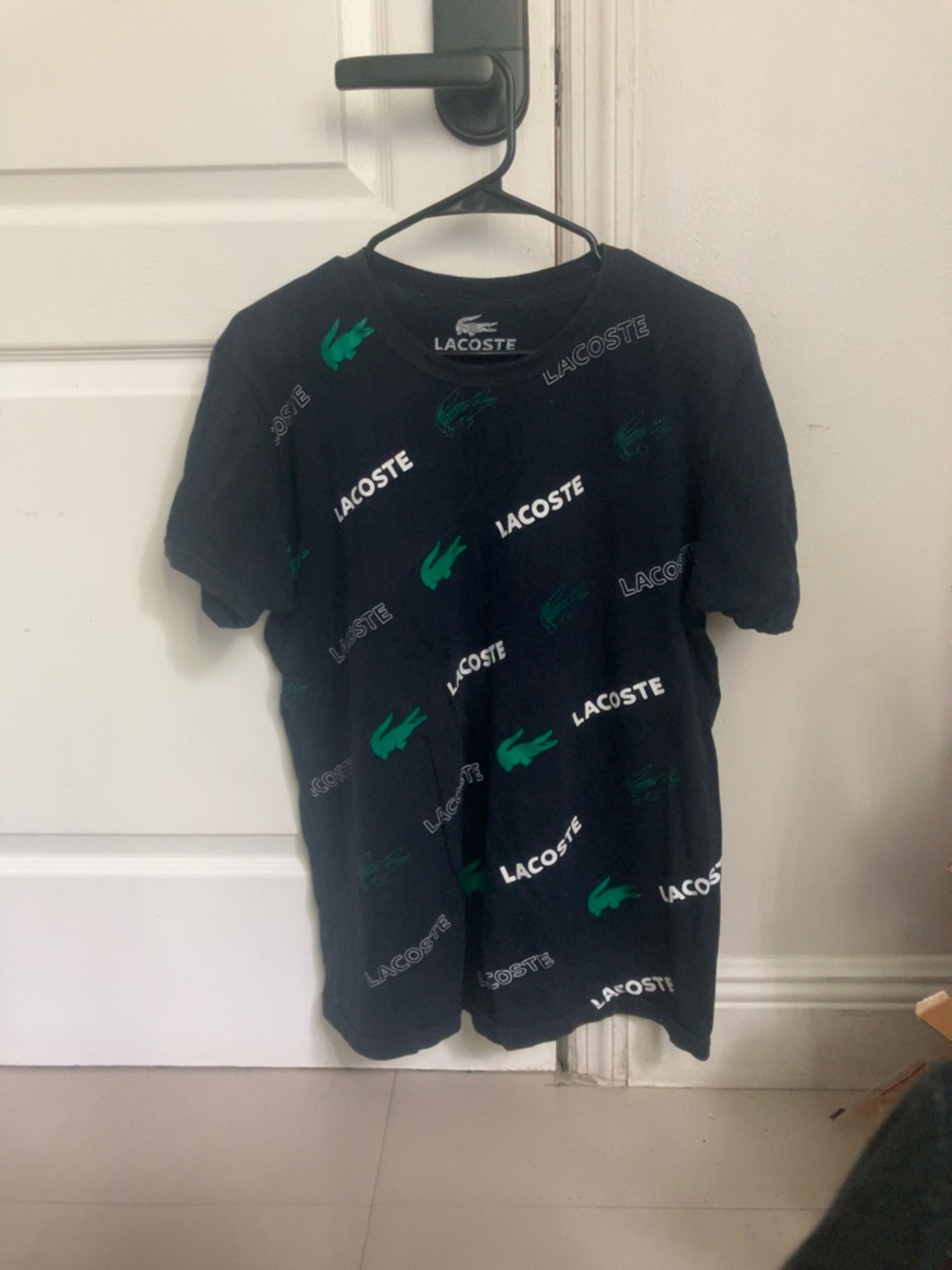 Lacoste Men's Contrast Branding Pajama Set