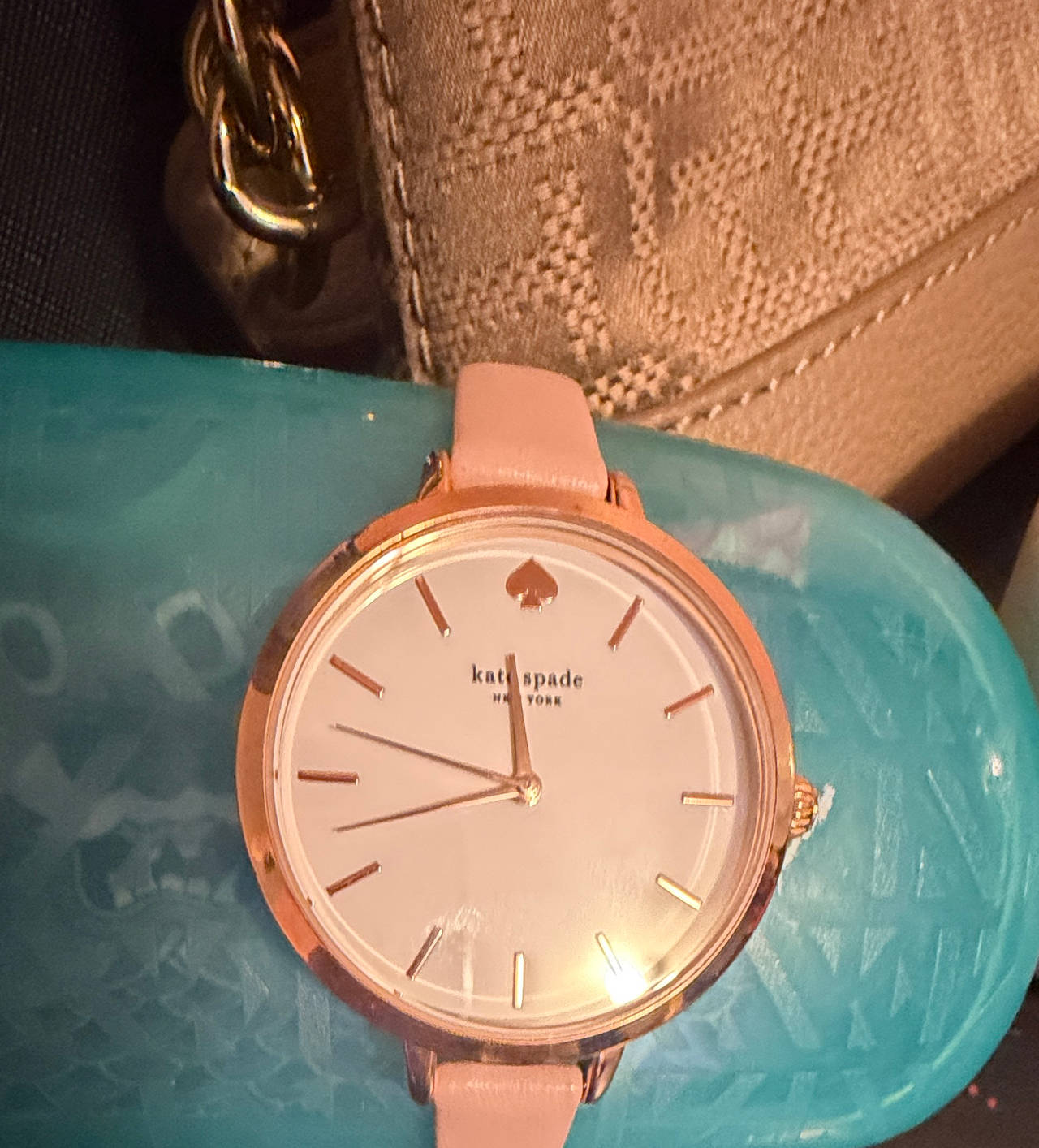 Kate Spade Metro Rose Gold-Tone Pink Leather Watch