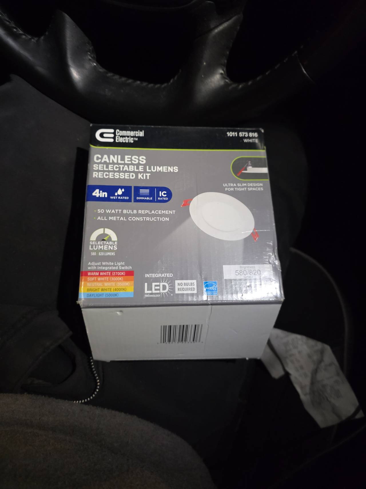 Commercial Electric 4 in. Canless Selectable Lumens Recessed Kit
