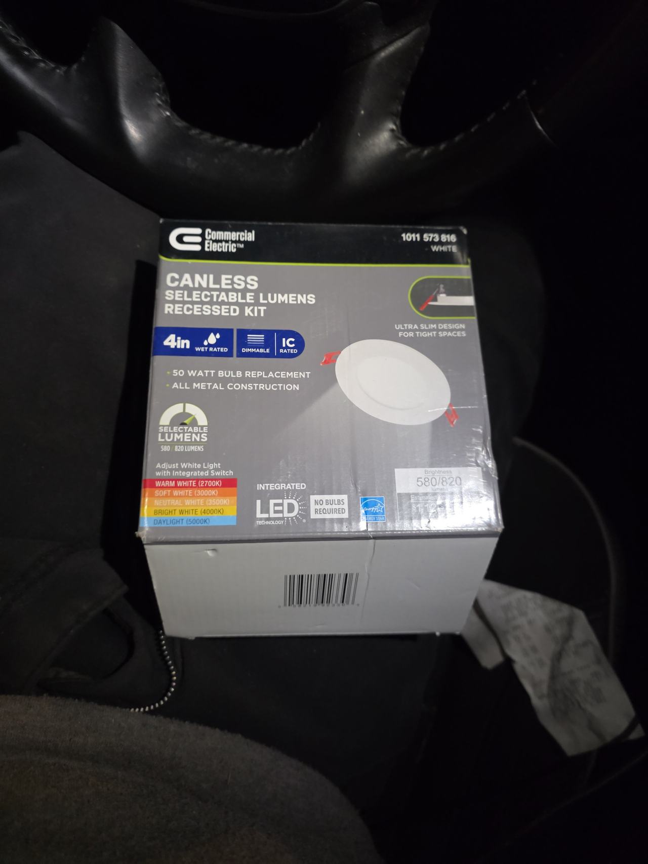Commercial Electric 4 in. Canless Selectable Lumens Recessed Kit