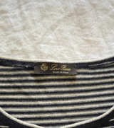 Loro Piana Striped Cashmere Short Sleeve Sweater - Image 1