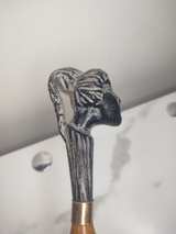 Vintage Carved Head w/Bamboo Folk Art Very Unique and One of a Kind - Image 1
